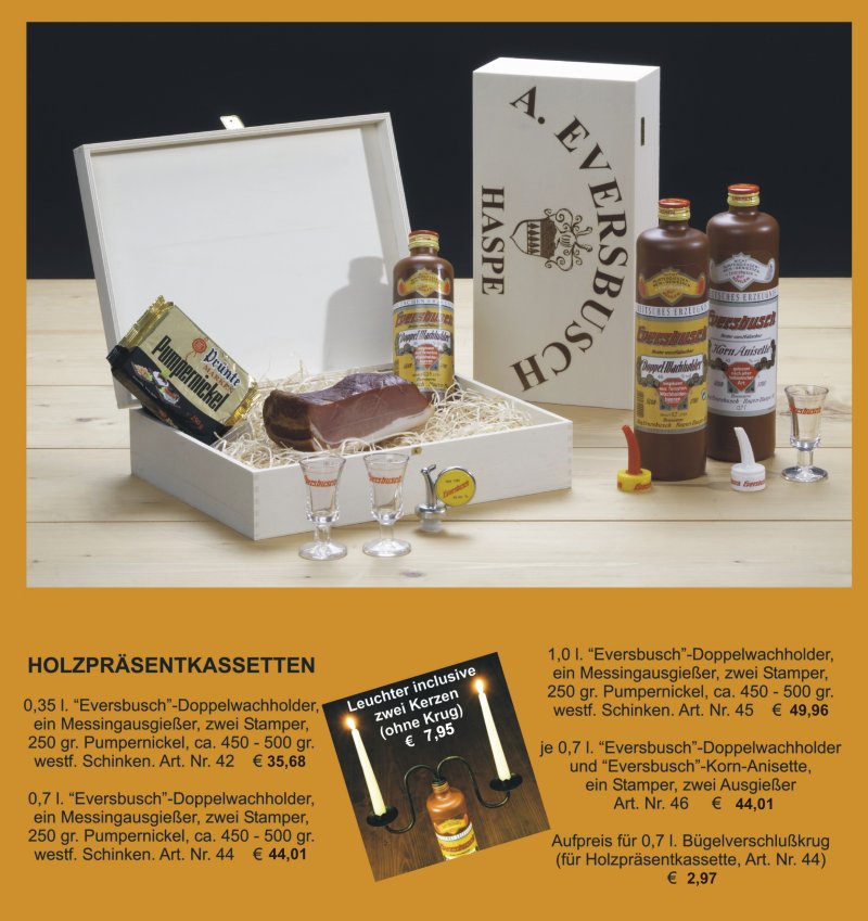 Unsere Präsentpreisliste für Endverbraucher!